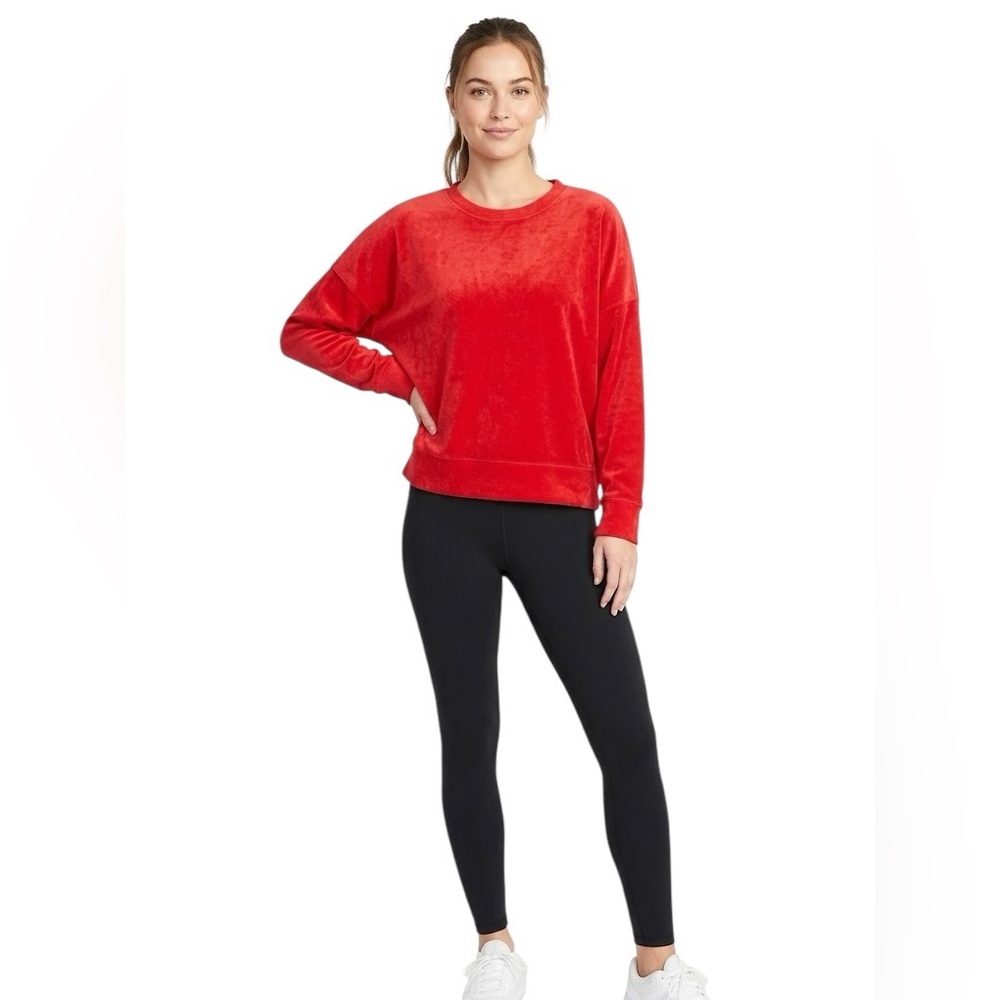 aerie Red Knit Pullover Sweatshirt. size S